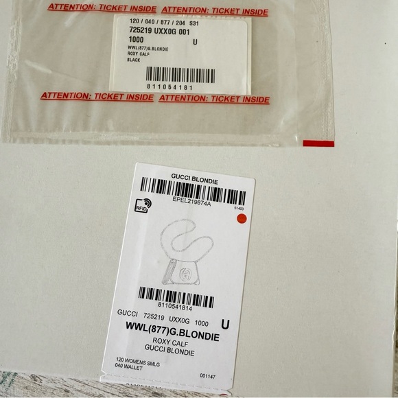 New Gucci G Blondie leather crossbody shoulder bag wallet with gold Chain, black - Picture 10 of 10